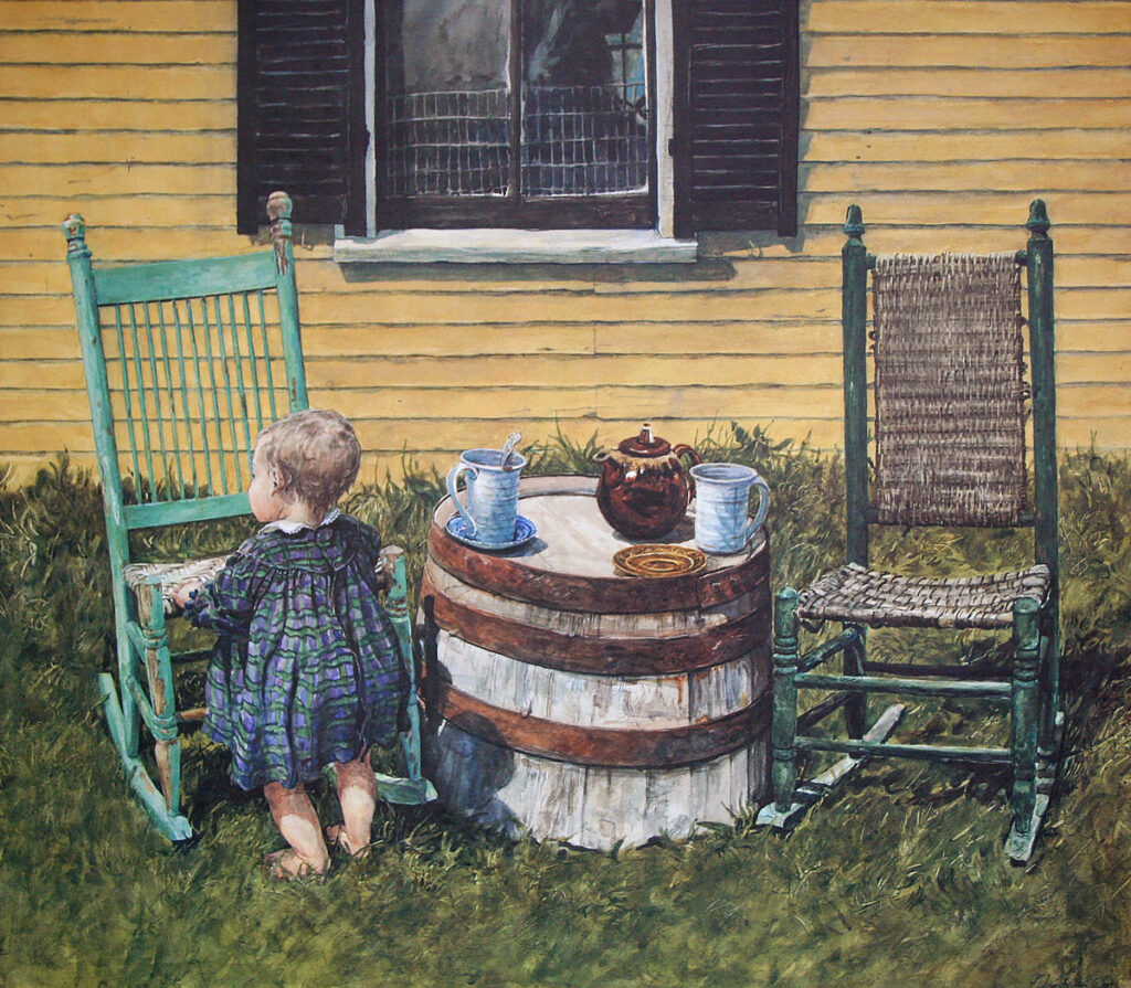 Spring Tea, watercolor