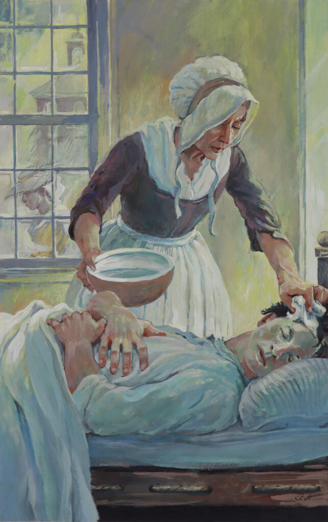 Evangeline tending to the ill